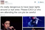 EXO โดนเลเซอร์ชี้ใบหน้าและดวงตา! ทำแฟน ๆ กังวลระหว่างแสดงคอนเสิร์ตที่ปักกิ่ง!!